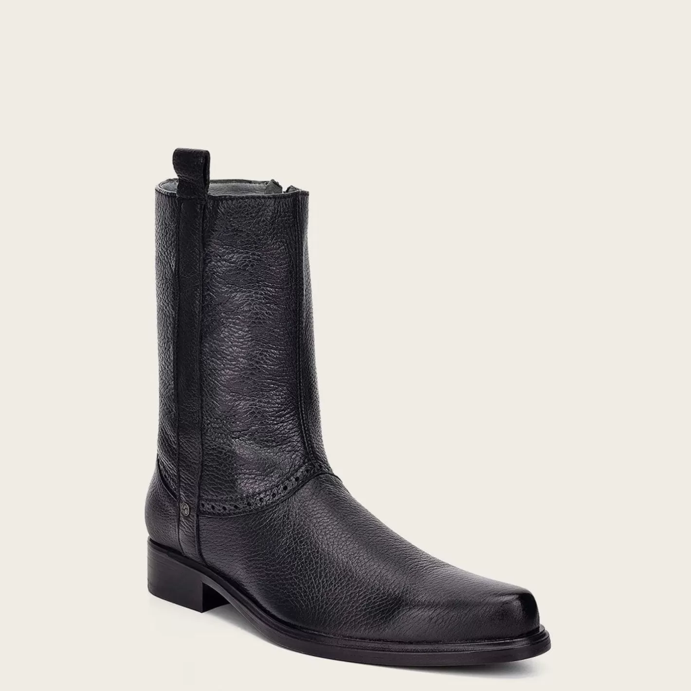 Cuadra Hand-Painted Black Leather Boot Cheap