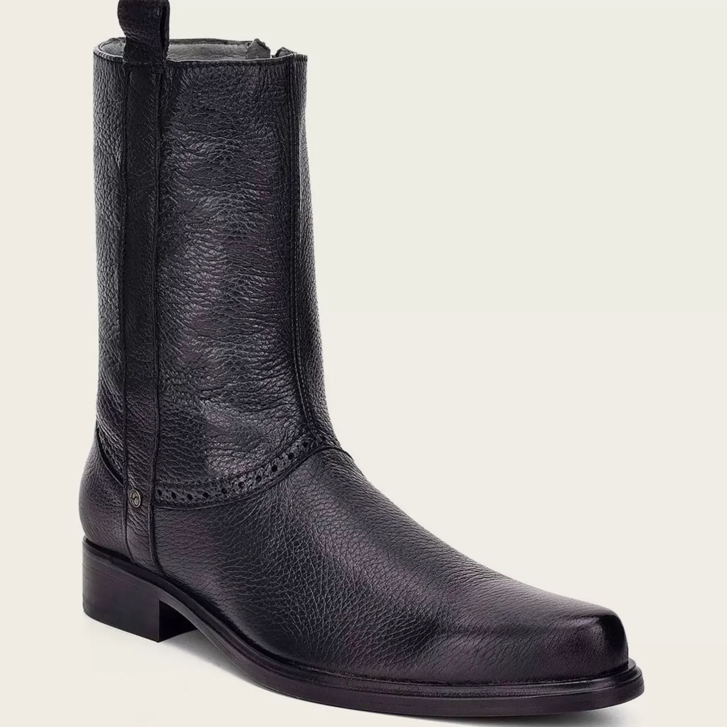 Cuadra Hand-Painted Black Leather Boot Cheap