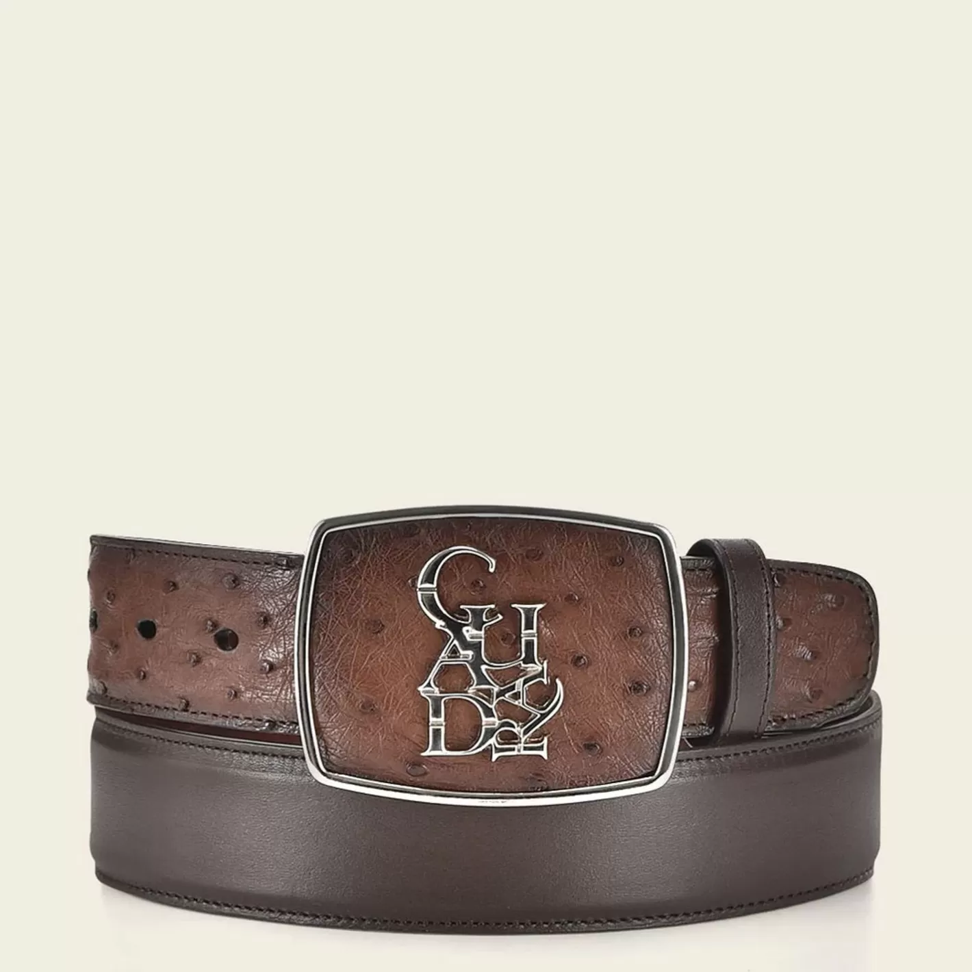 Cuadra Hand-Painted Brown Ostrich Leather Western Belt Store