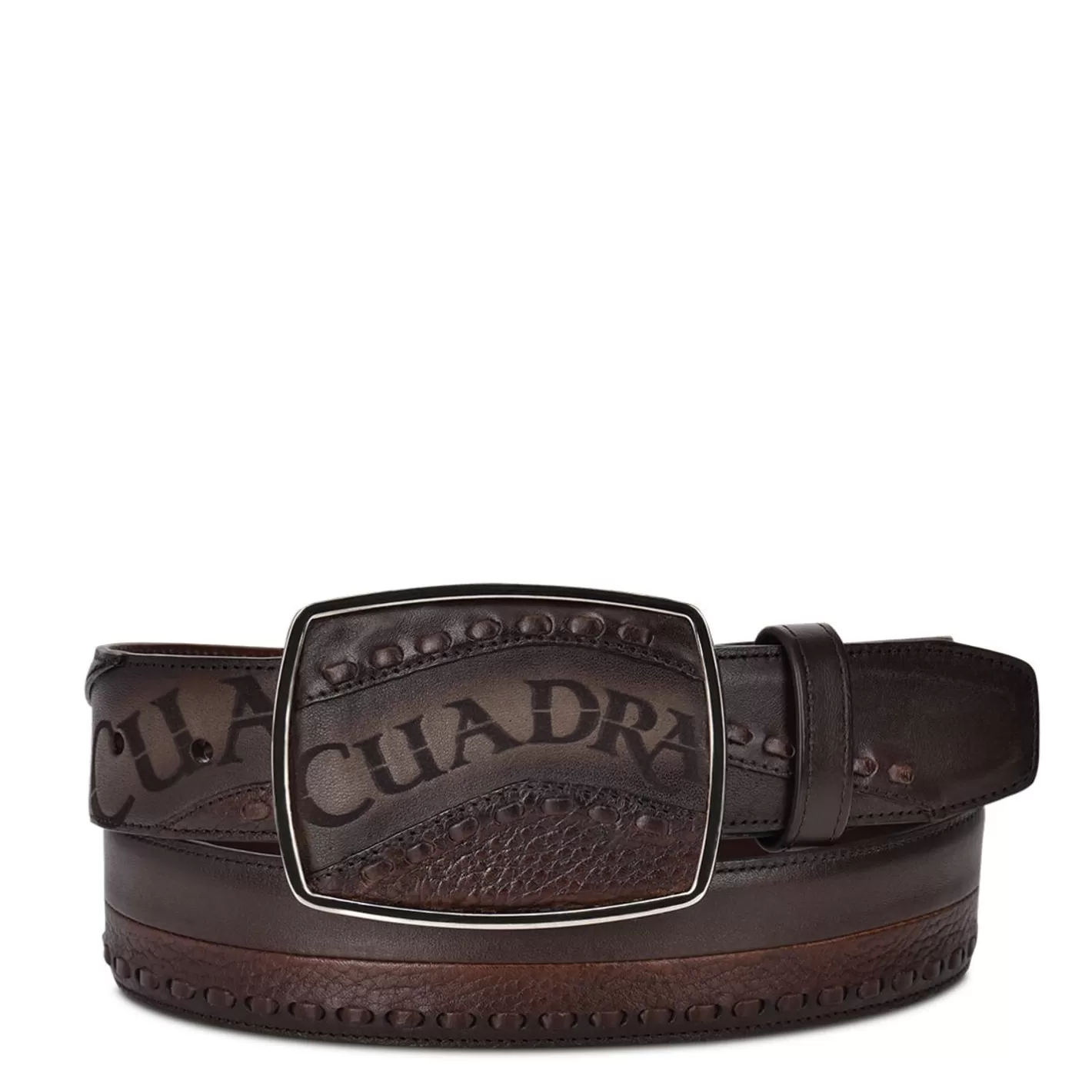 Cuadra Hand-Painted Chocolate Brown Leather Western Belt Shop