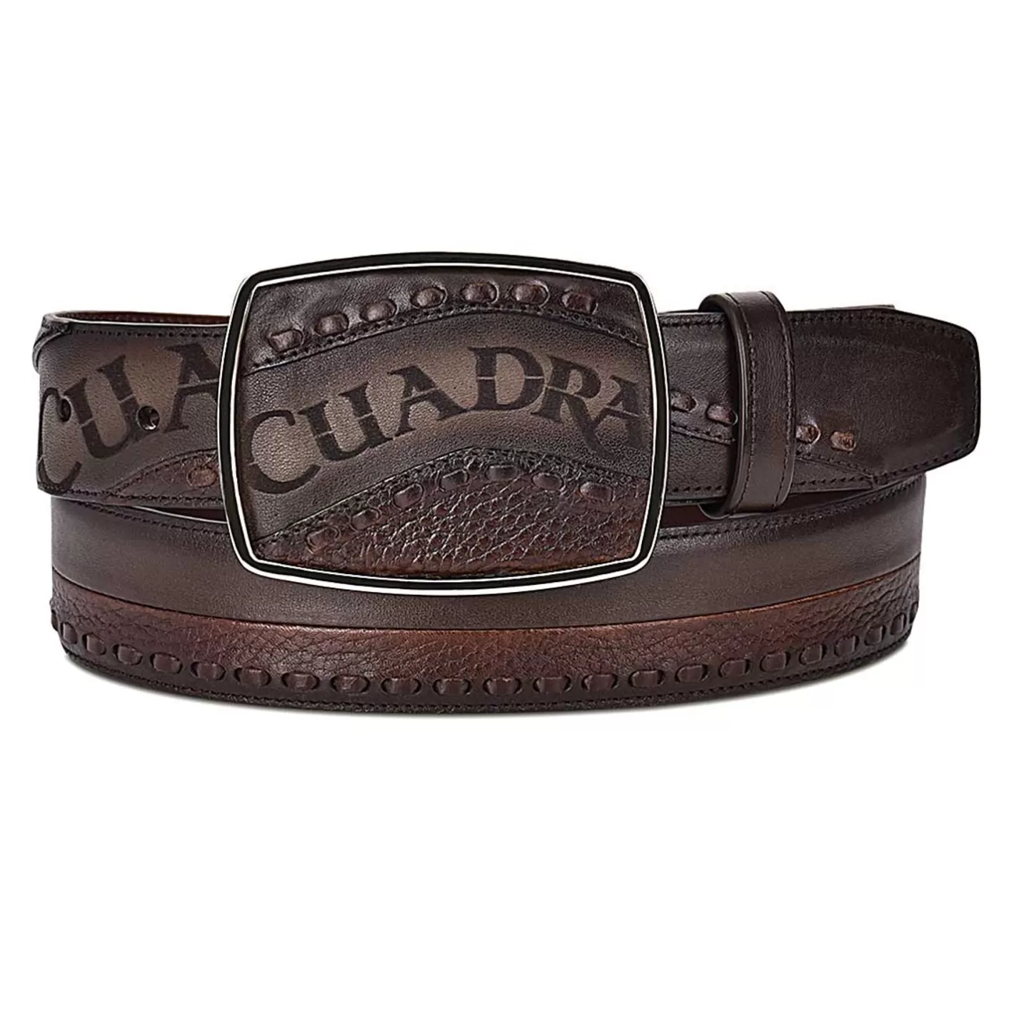 Cuadra Hand-Painted Chocolate Brown Leather Western Belt Shop