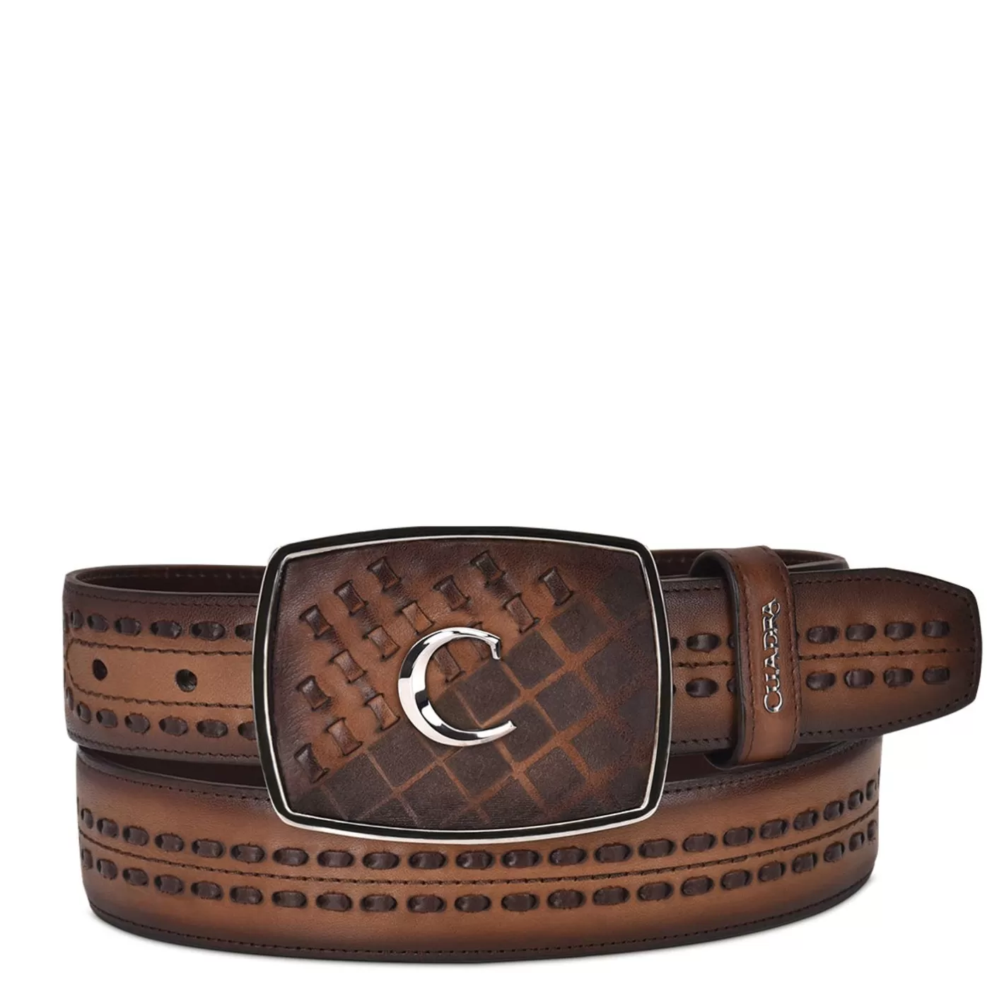 Cuadra Hand-Painted Engraved Honey Western Leather Belt Best