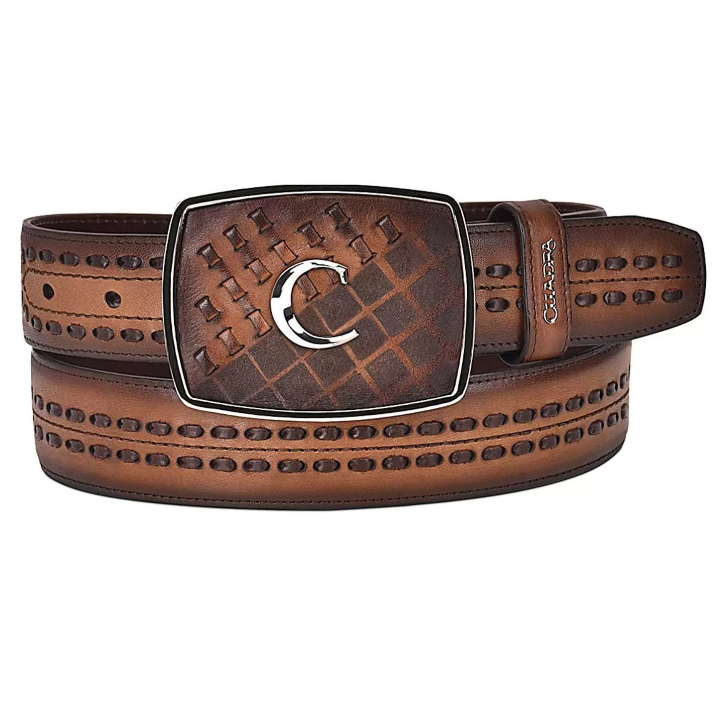 Cuadra Hand-Painted Engraved Honey Western Leather Belt Best