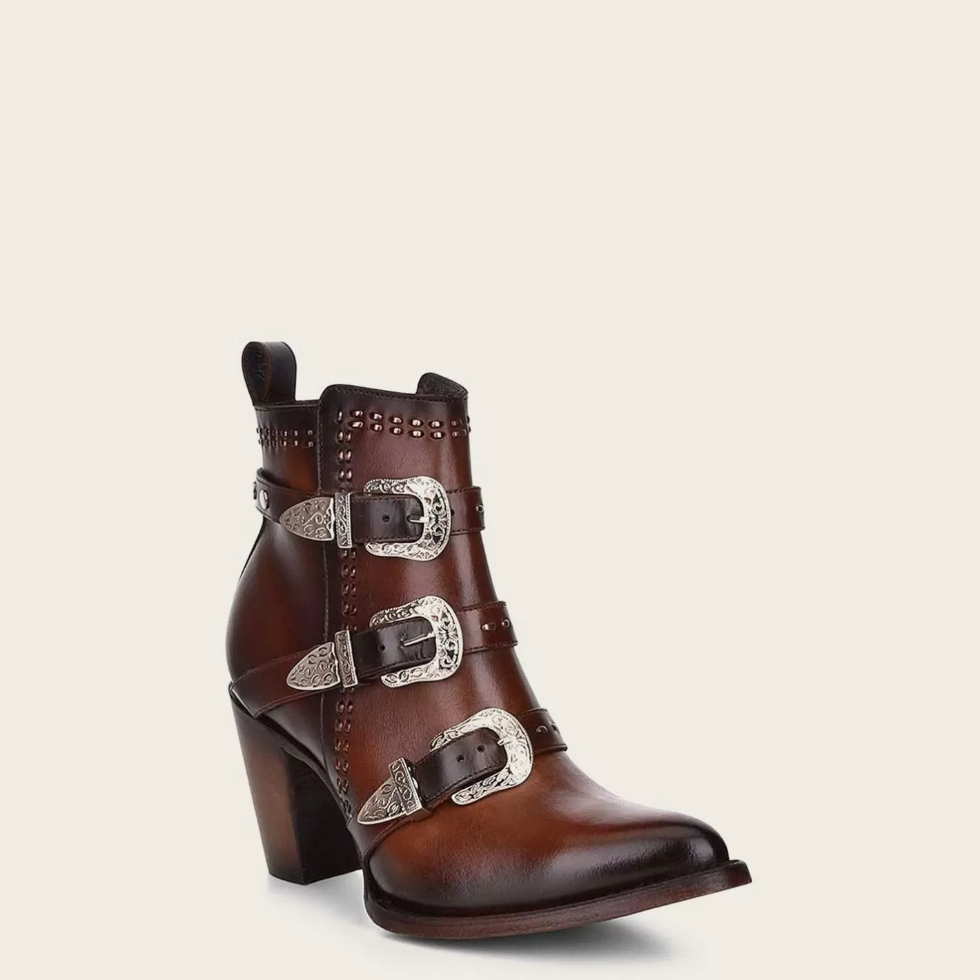 Cuadra Handwoven Brown Leather Bootie Flash Sale