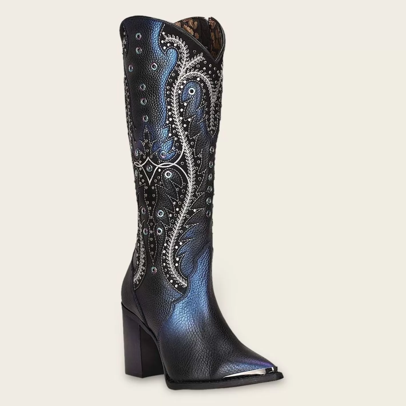 Cuadra High Black Leather Western Boot Fashion