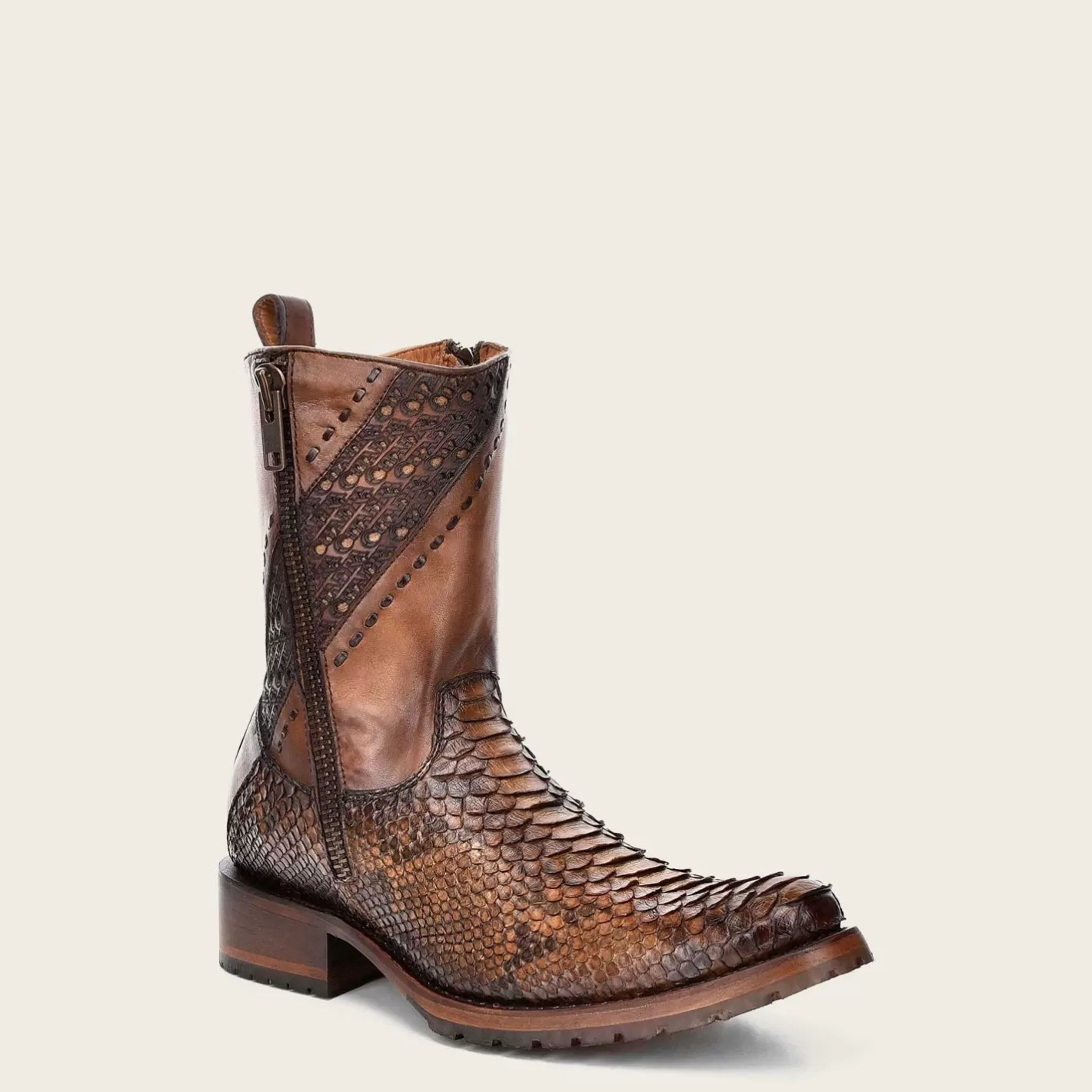 Cuadra Honey Python Leather Cowboy Boots Fashion