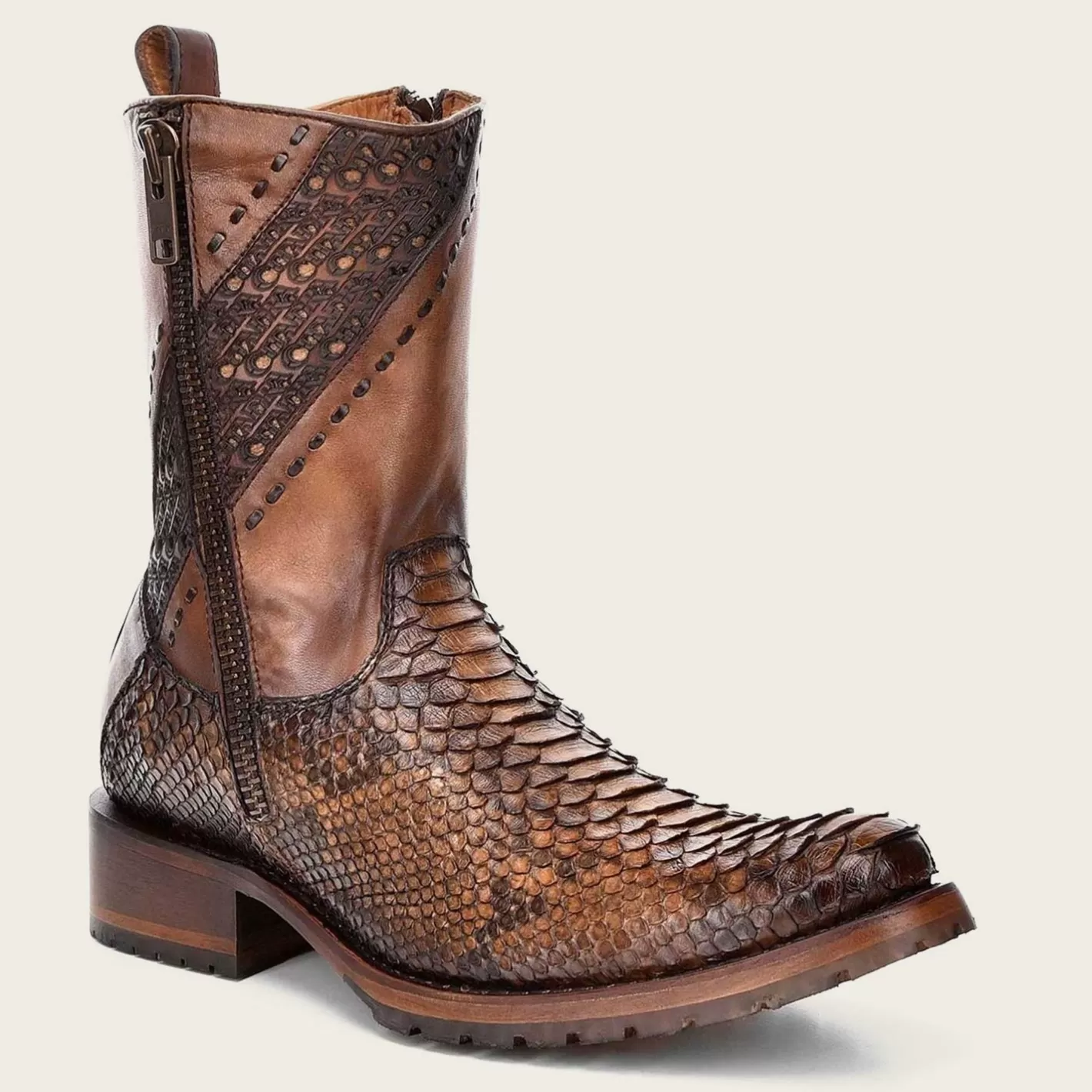 Cuadra Honey Python Leather Cowboy Boots Fashion