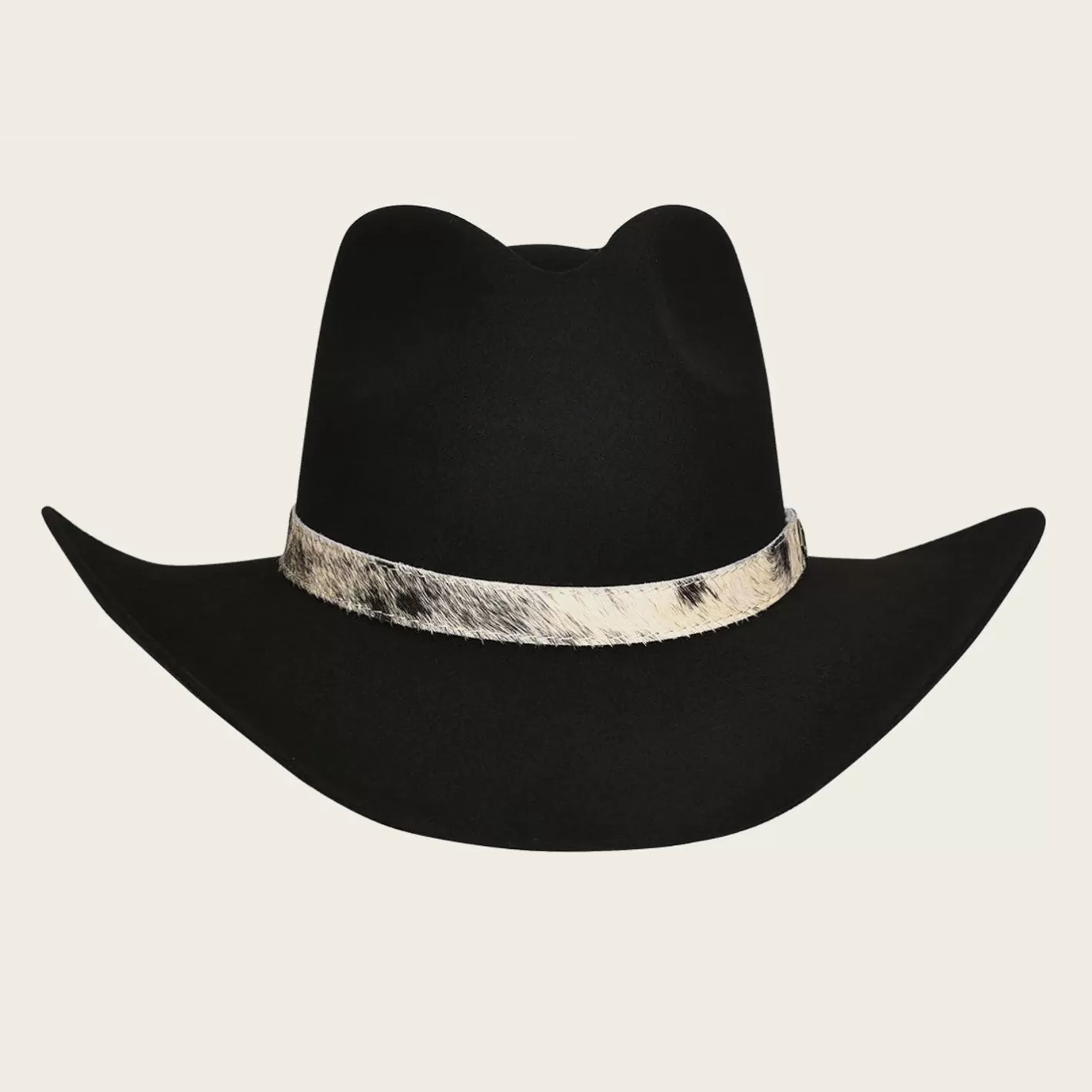 Cuadra Leathered Cow Belted Black Wool Hat Store