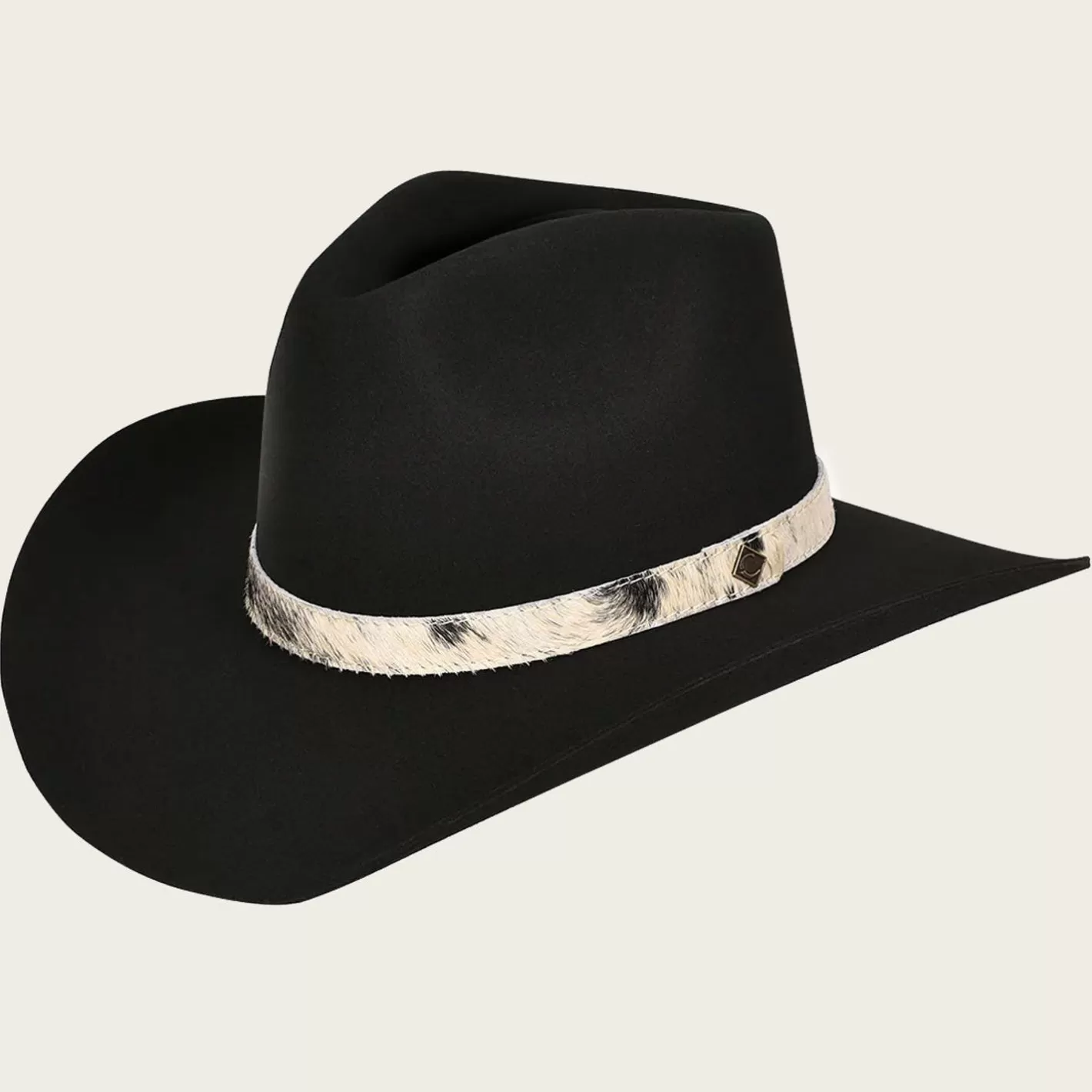 Cuadra Leathered Cow Belted Black Wool Hat Store