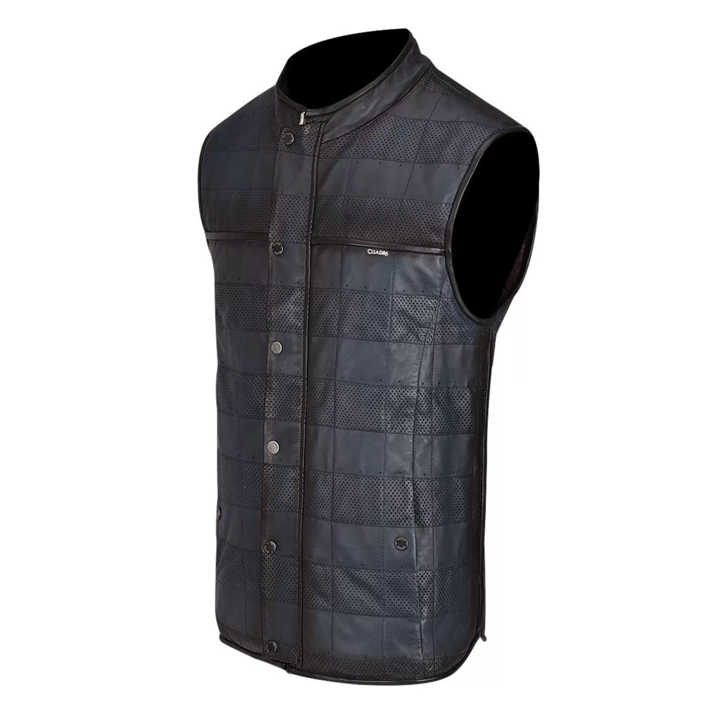 Cuadra Mens Doble View Blue Leather Vest Best