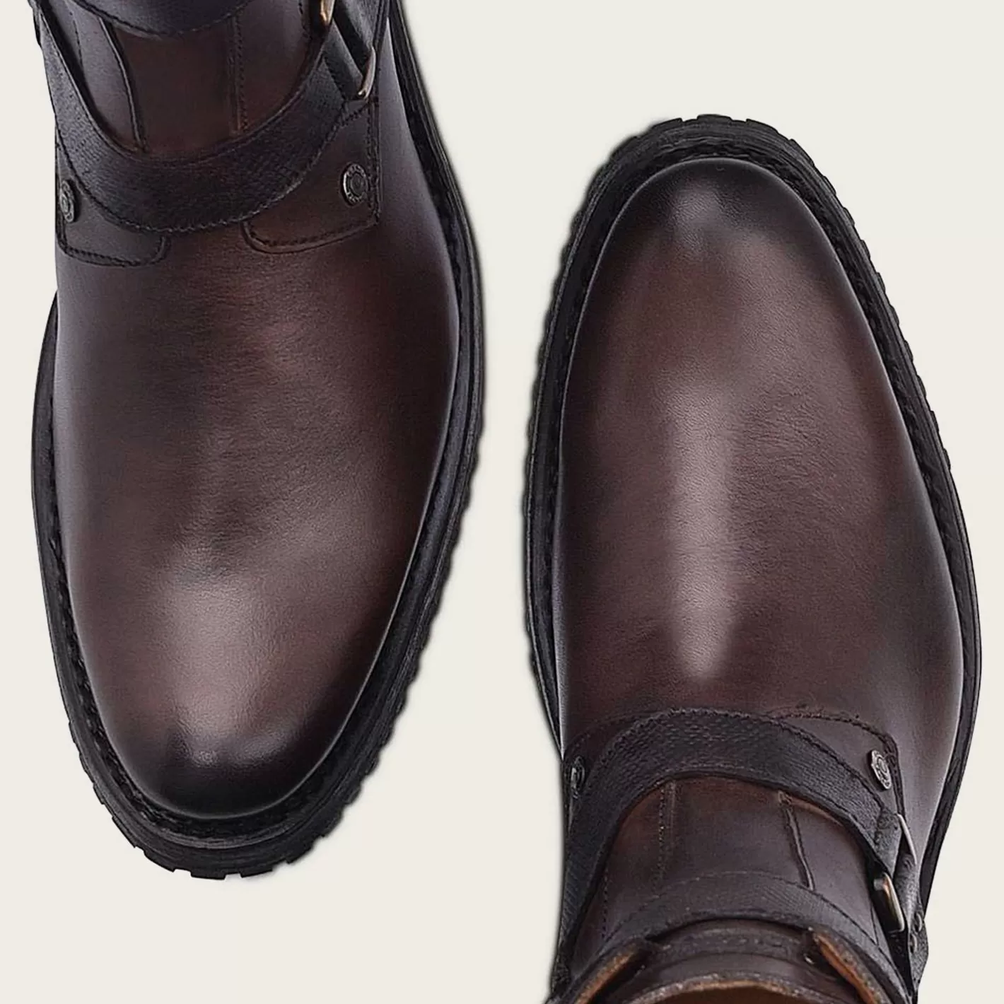 Cuadra Mens Leather Ankle Boots, Hand-Painted In Brown Color Hot
