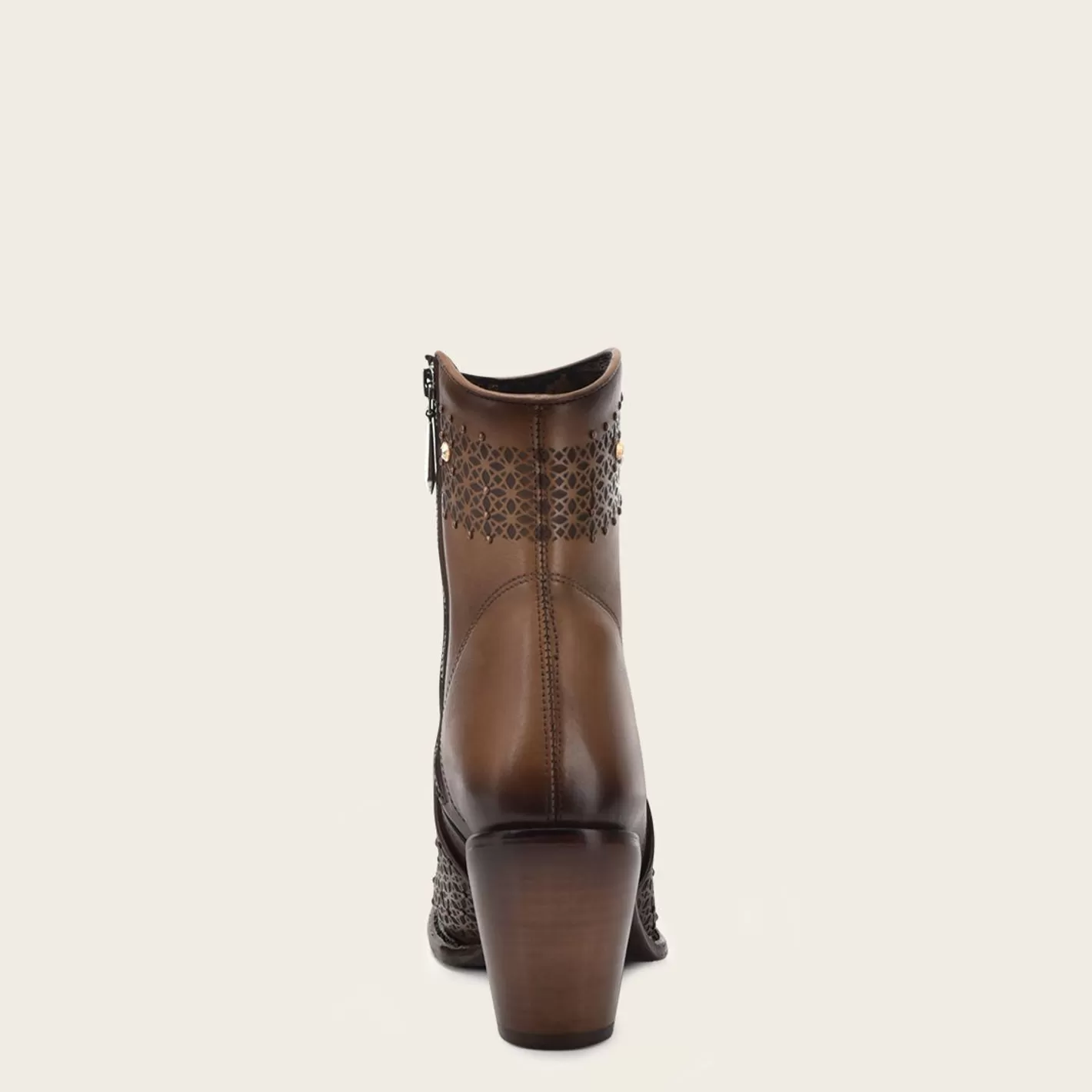 Cuadra Perforated Honey Brown Leather Ankle Bootie With Austrian Crystals Store