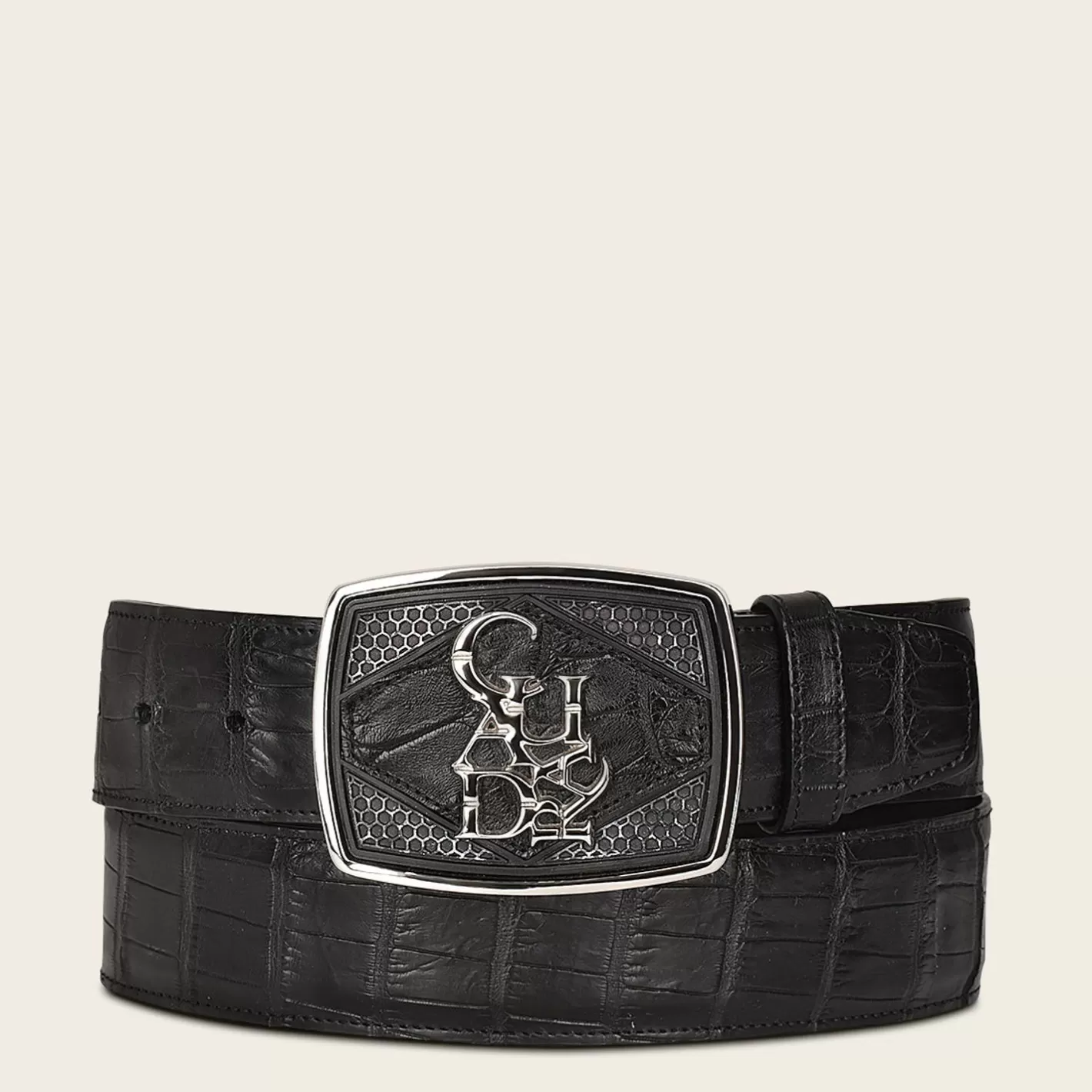 Cuadra Traditional Black High Exotic Leather Western Belt Cheap