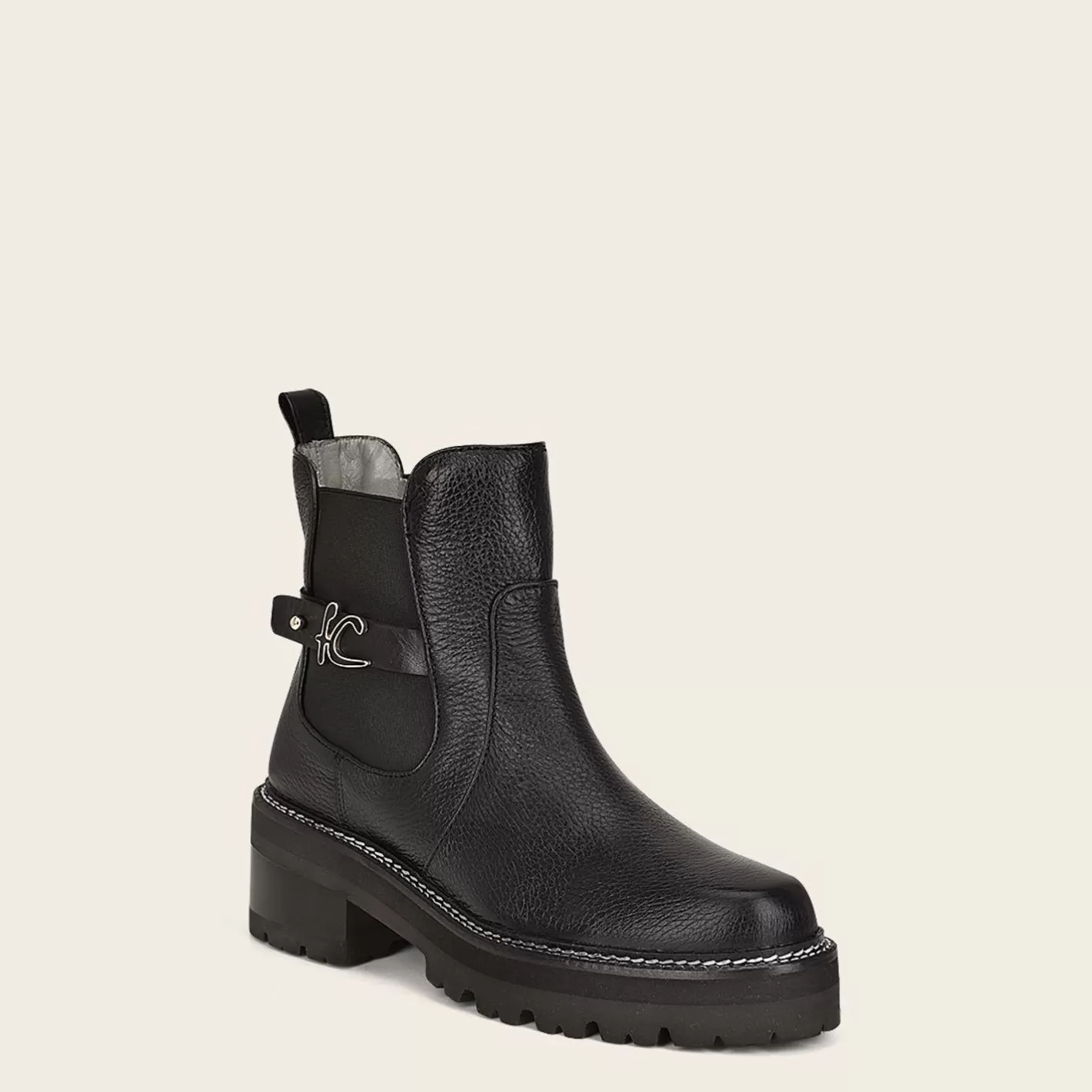 Cuadra Urban Black Leather Deer Bootie Best