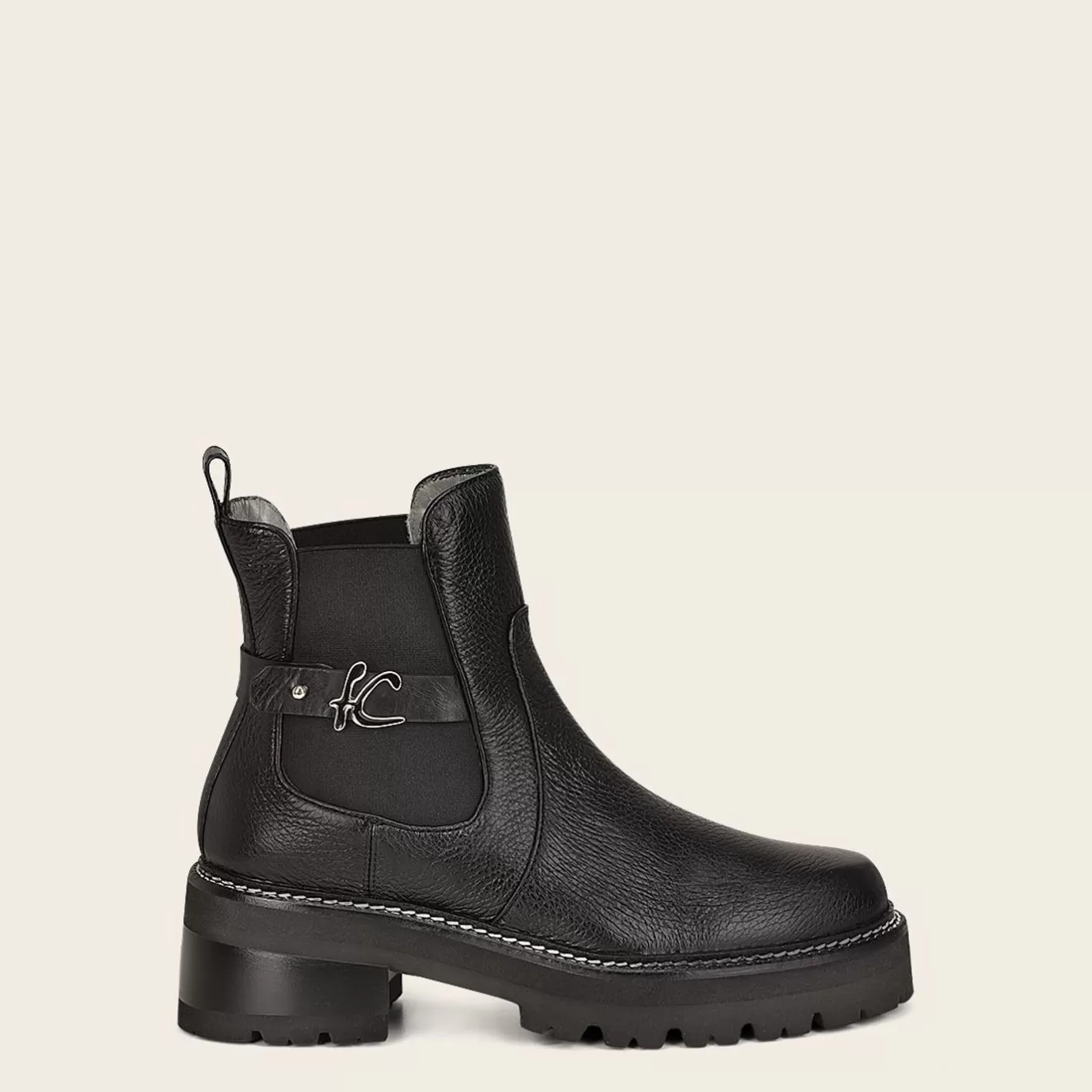 Cuadra Urban Black Leather Deer Bootie Best