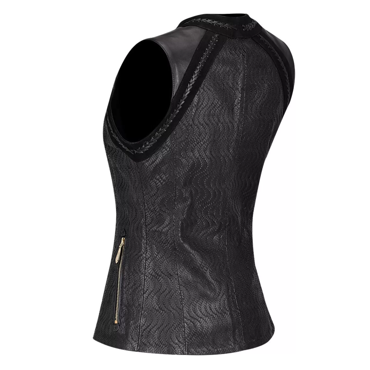 Cuadra Womens Formal Black Leather Vest Shop